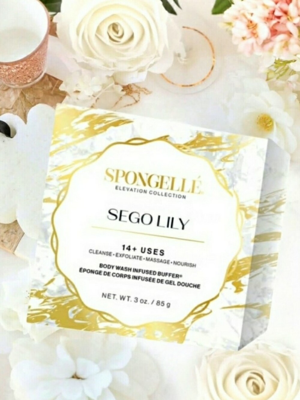 Spongelle Sego Lily Boxed Flower Sponge - Elevation Collection 85g *BNIB